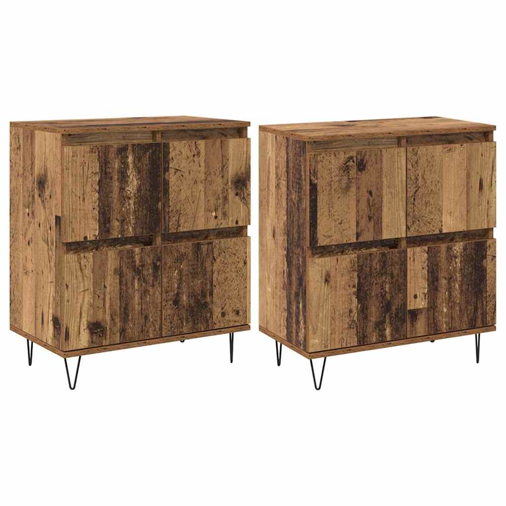 Sideboards 2 pcs Gammelt træ 120 x 35 x 70 cm Konstrueret træ