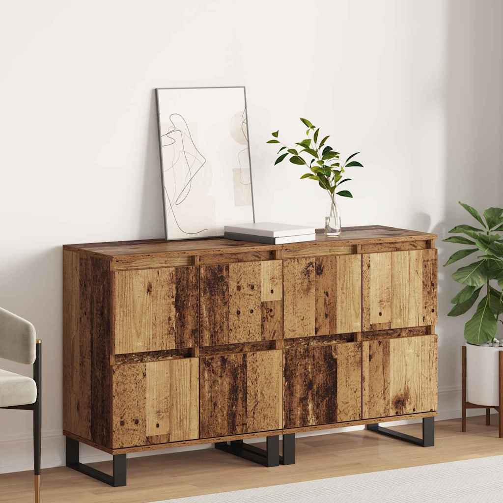 Sideboards 2 pcs Gammelt træ 120 x 35 x 70 cm Konstrueret træ
