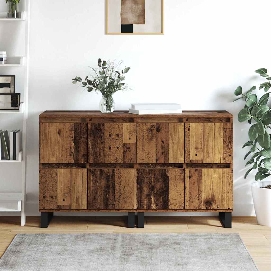 Sideboards 2 pcs Gammelt træ 120 x 35 x 70 cm Konstrueret træ