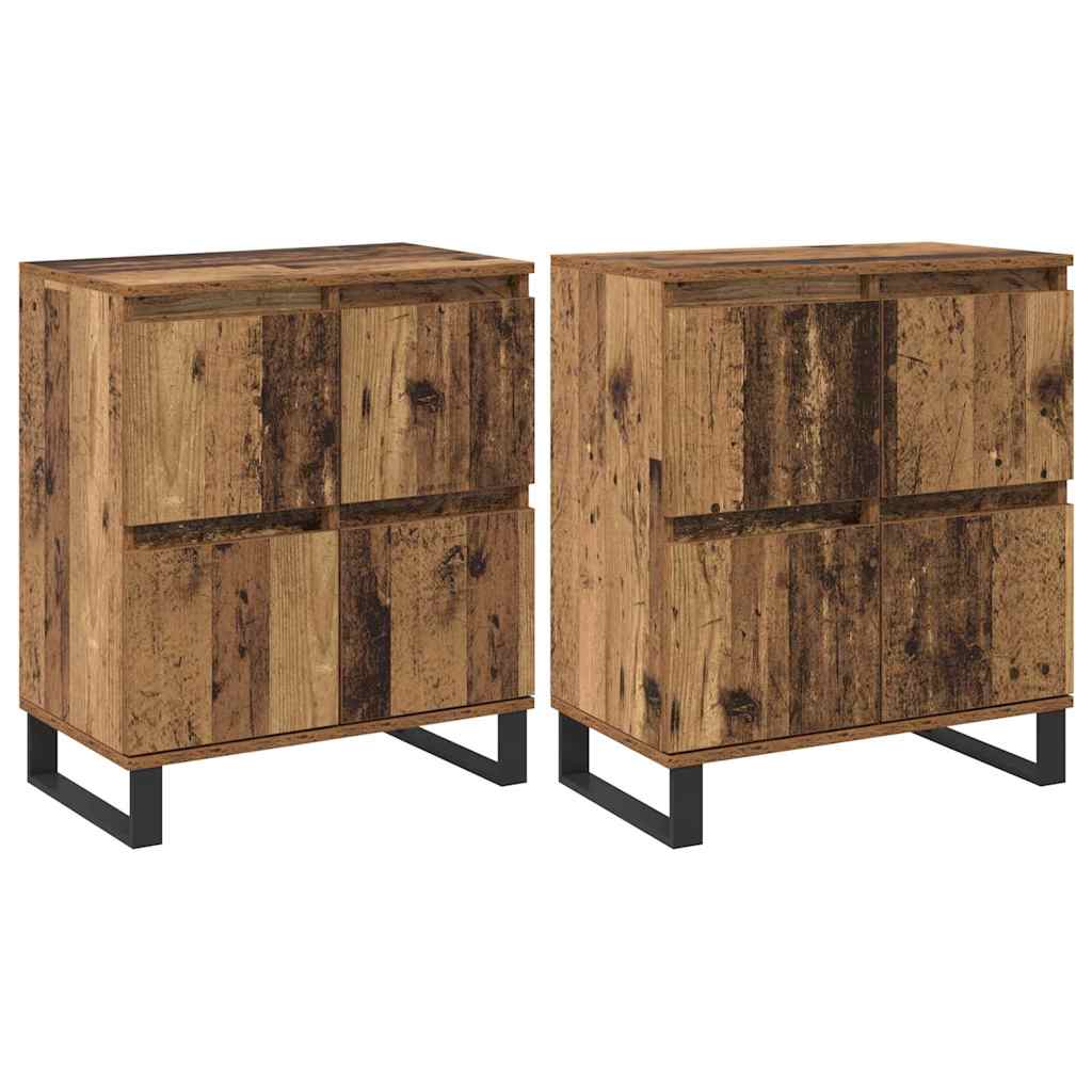 Sideboards 2 pcs Gammelt træ 120 x 35 x 70 cm Konstrueret træ