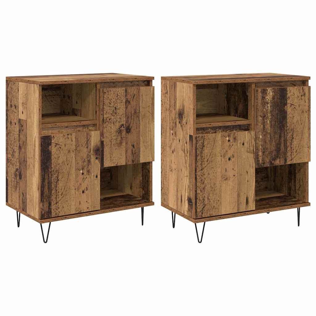 Sideboards 2 pcs Gammelt træ 120 x 35 x 70 cm Konstrueret træ