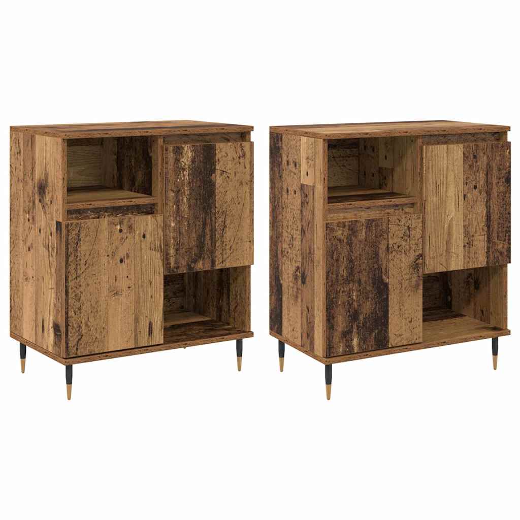 Sideboards 2 pcs Gammelt træ 120 x 35 x 70 cm Konstrueret træ