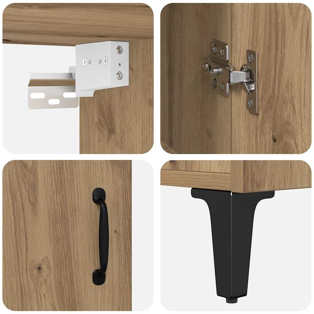 Highboard 2 pcs Artisan Egetræ Konstrueret træ