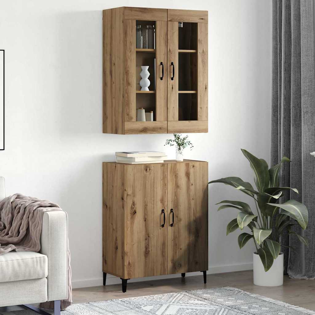 Highboard 2 pcs Artisan Egetræ Konstrueret træ