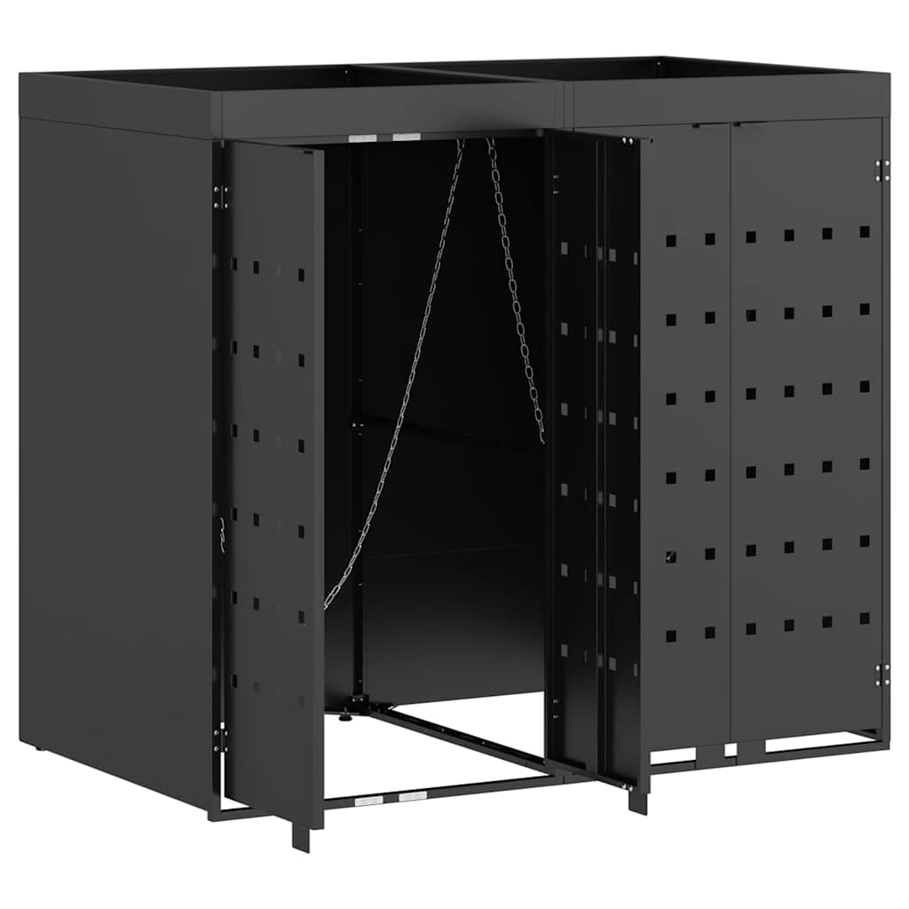 Wheelie Bin Opbevaring til 2 Affaldscontainere Antracit