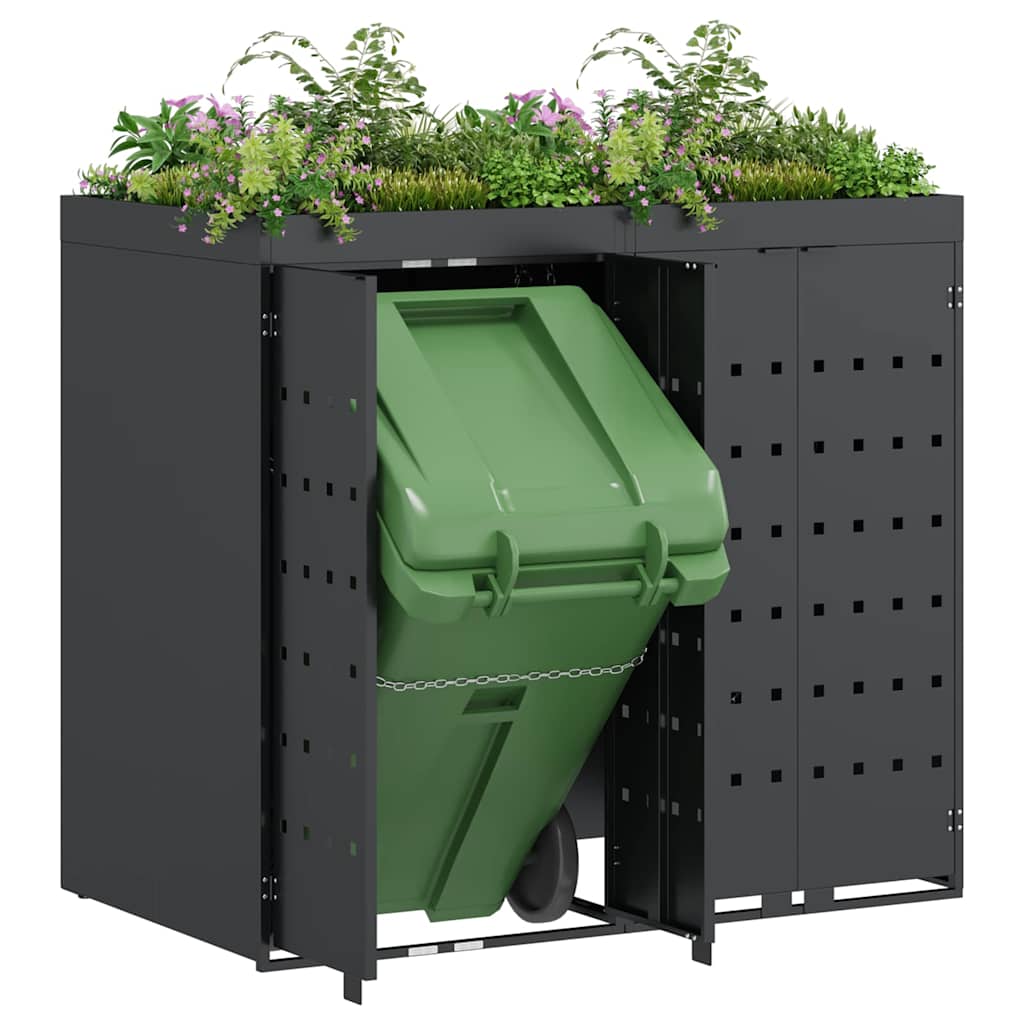 Wheelie Bin Opbevaring til 2 Affaldscontainere Antracit