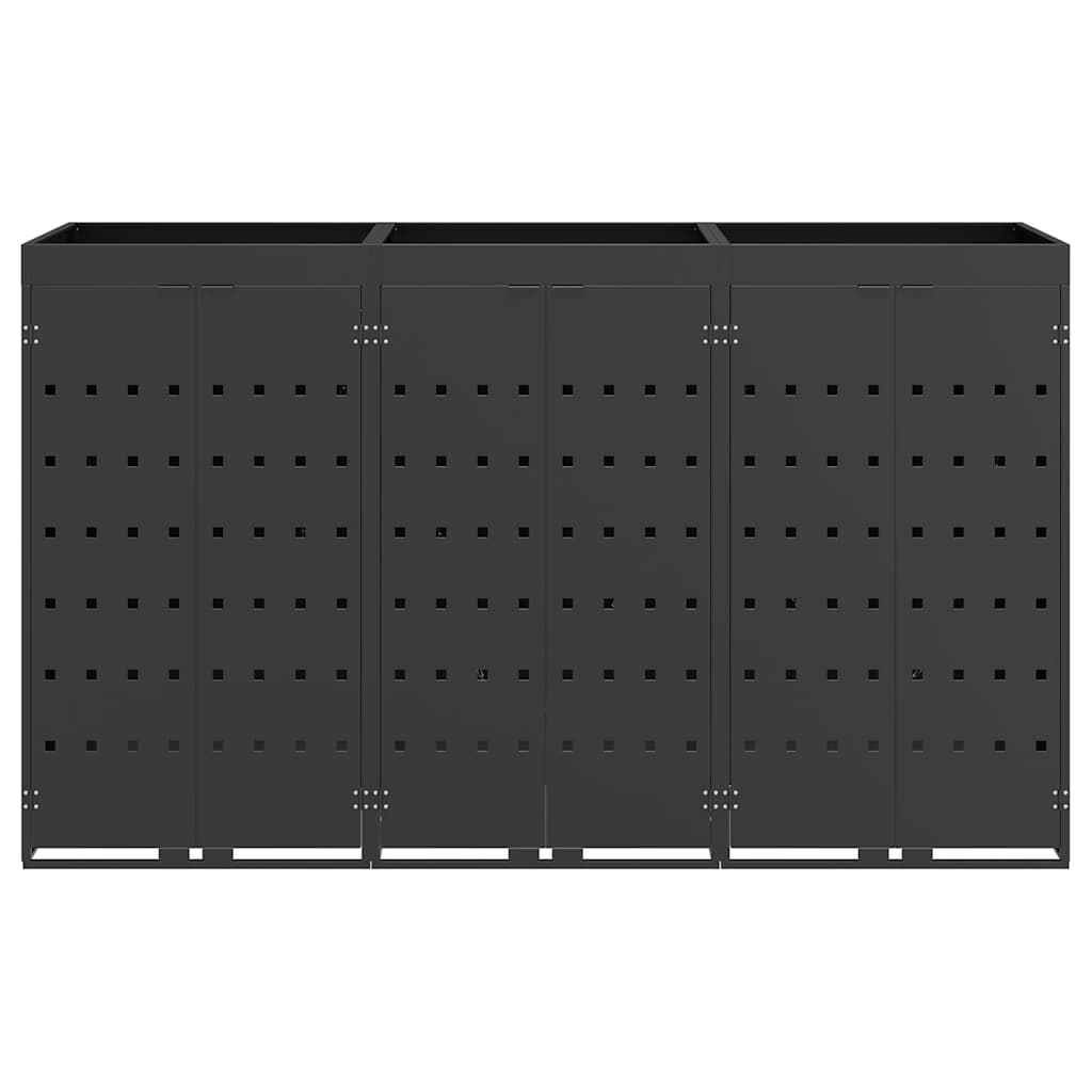 Wheelie Bin Opbevaring til 3 Affaldscontainere Antracit