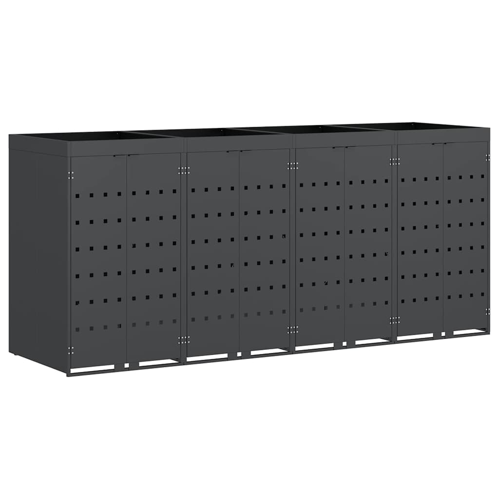 Wheelie Bin Opbevaring til 4 Affaldscontainere Antracit