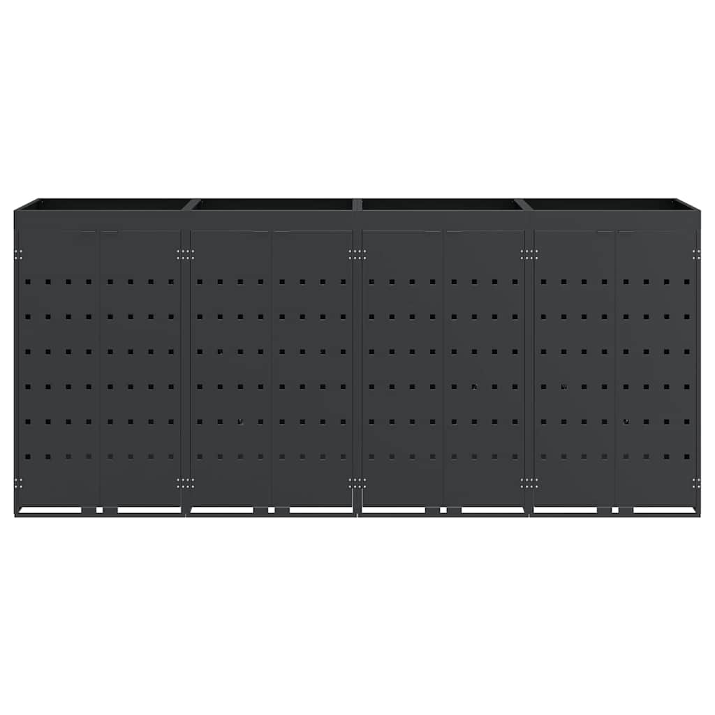 Wheelie Bin Opbevaring til 4 Affaldscontainere Antracit