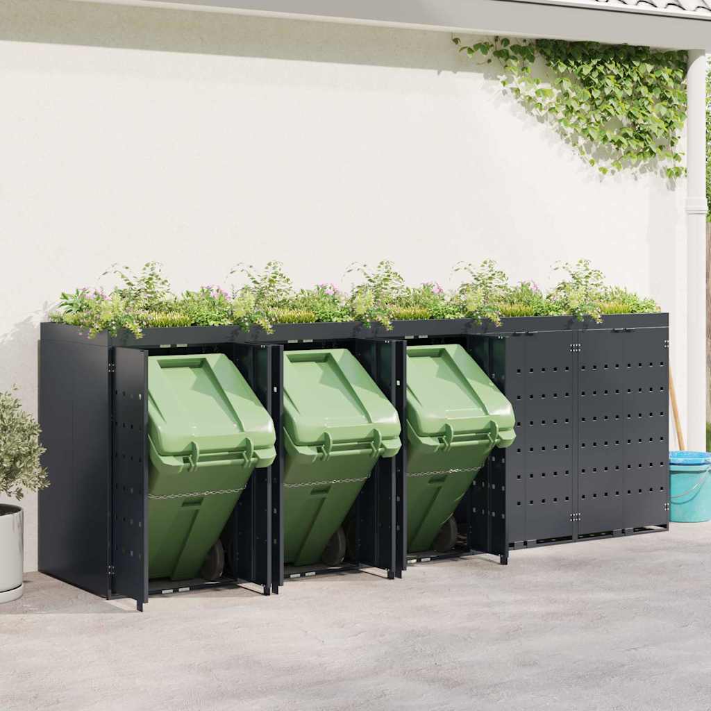 Wheelie Bin Opbevaring til 5 Affaldscontainere Antracit