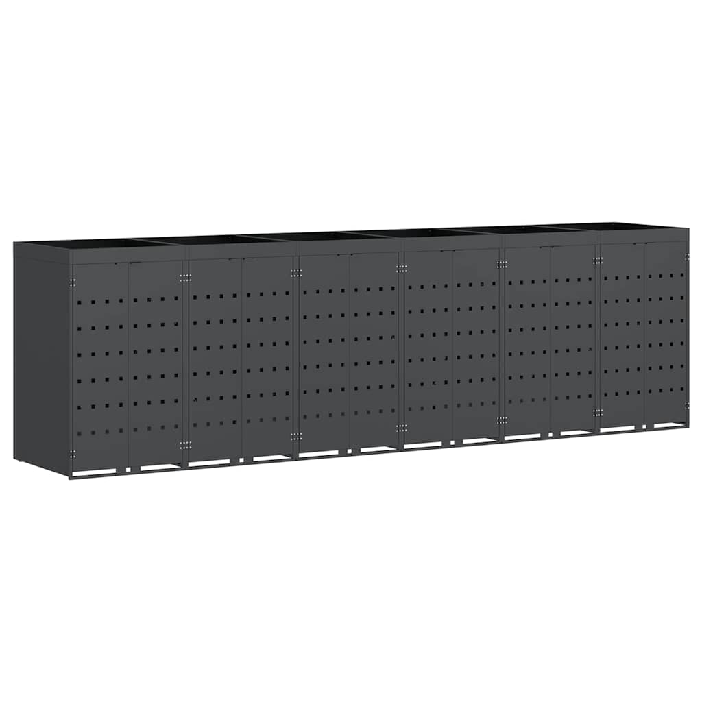 Wheelie Bin Opbevaring til 6 Affaldscontainere Antracit