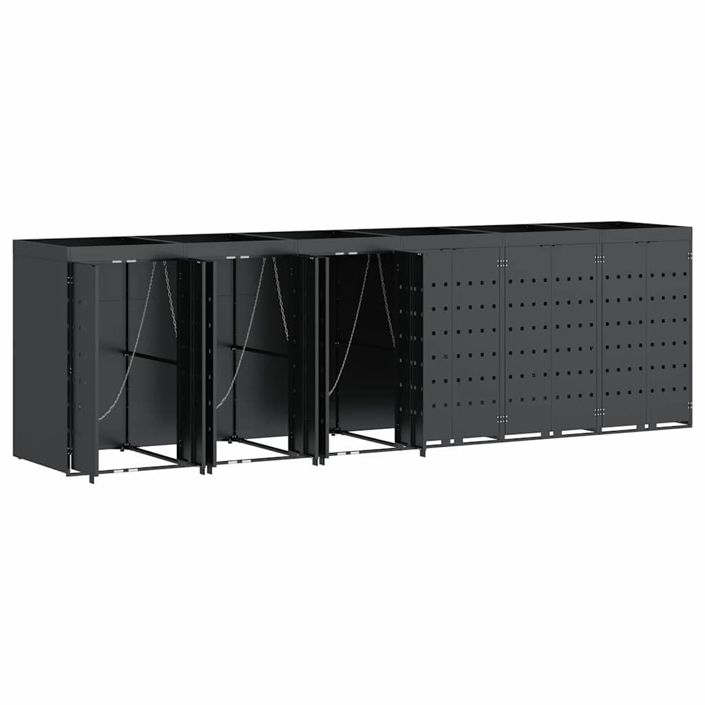 Wheelie Bin Opbevaring til 6 Affaldscontainere Antracit