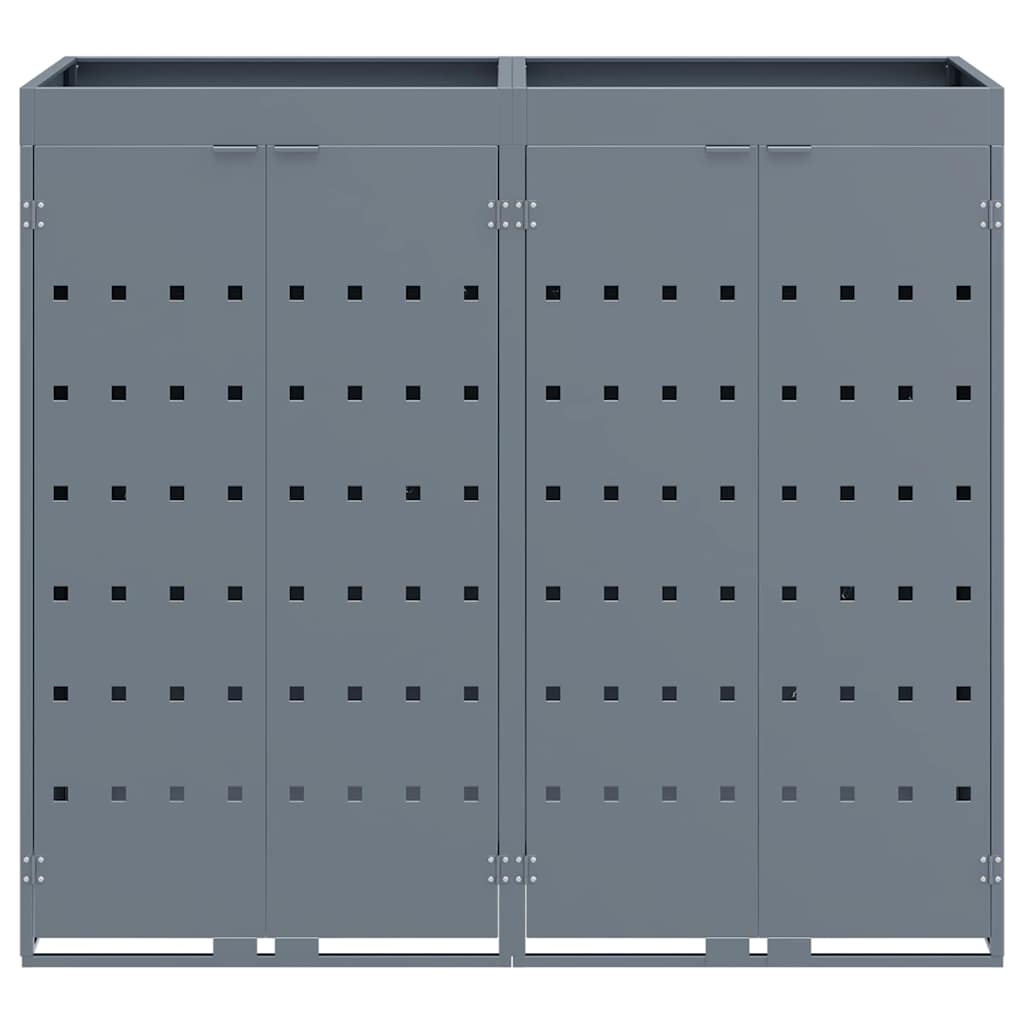 Wheelie Bin Opbevaring til 2 Affaldscontainere Lysegrå
