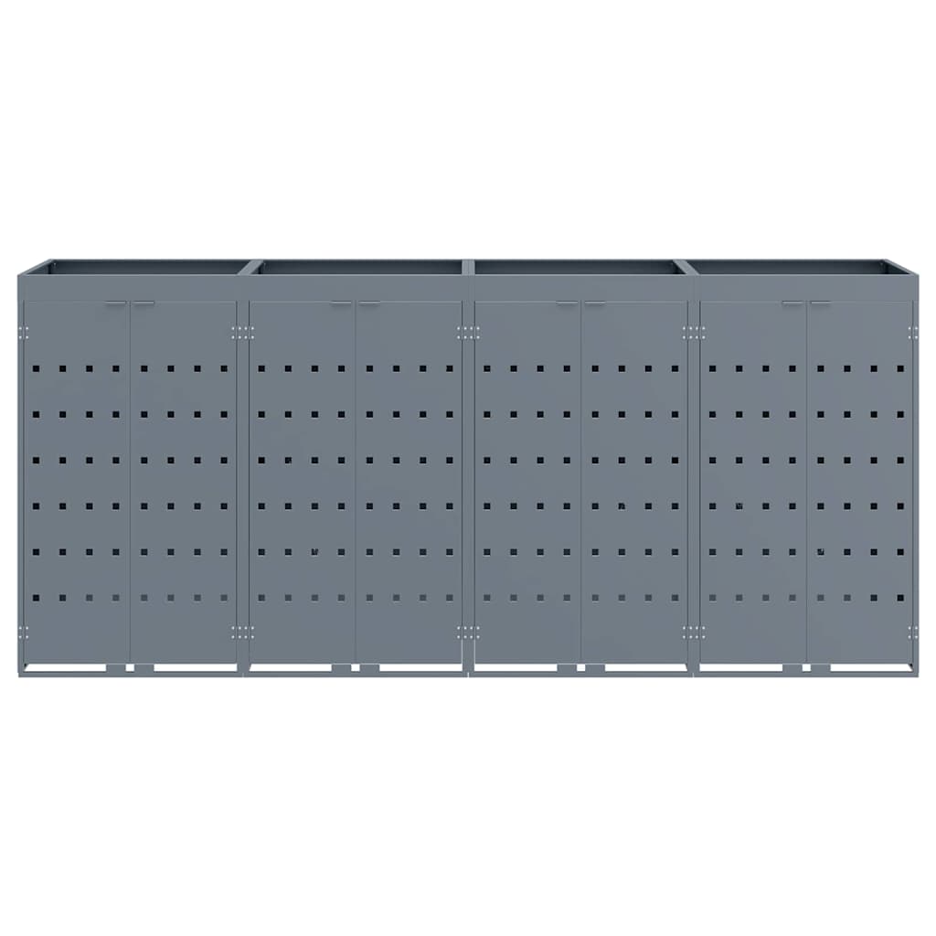 Wheelie Bin Opbevaring til 4 Affaldscontainere Lysegrå