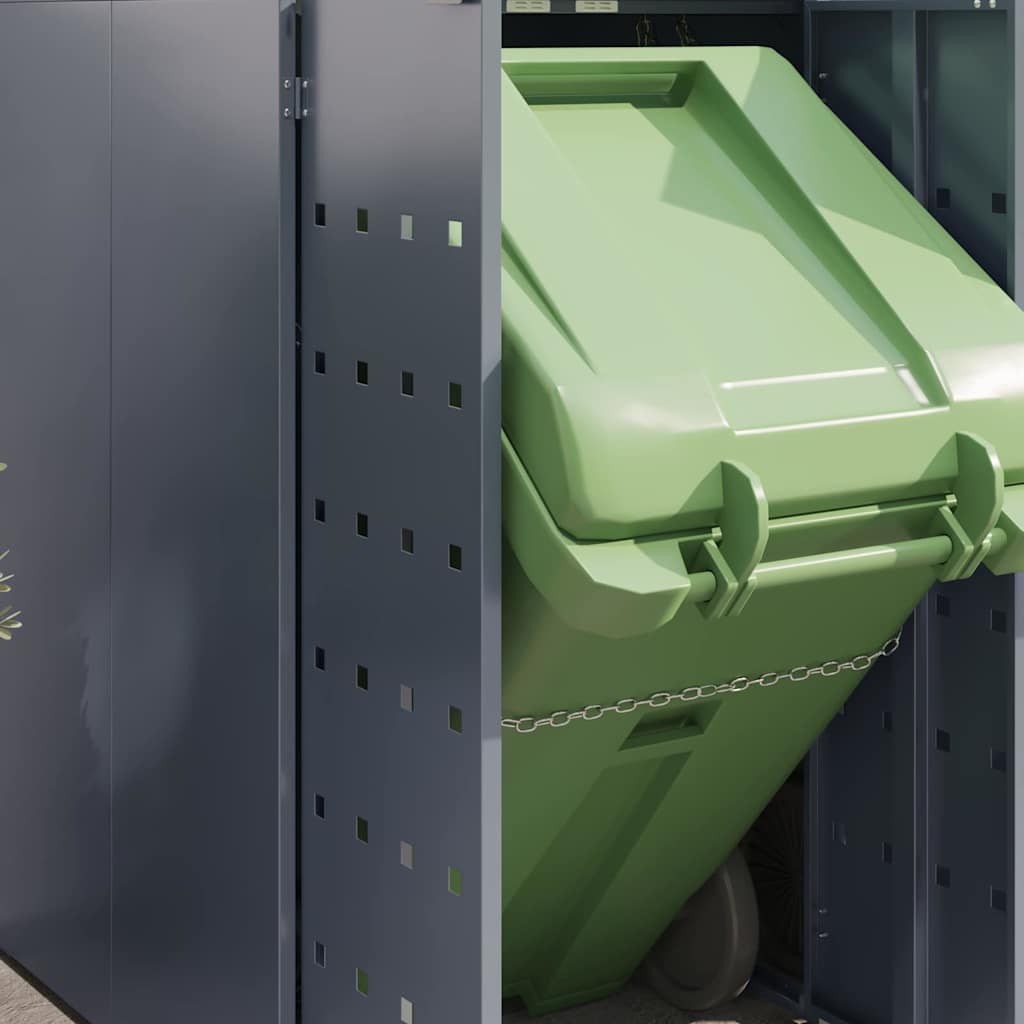 Wheelie Bin Opbevaring til 6 Affaldscontainere Lysegrå