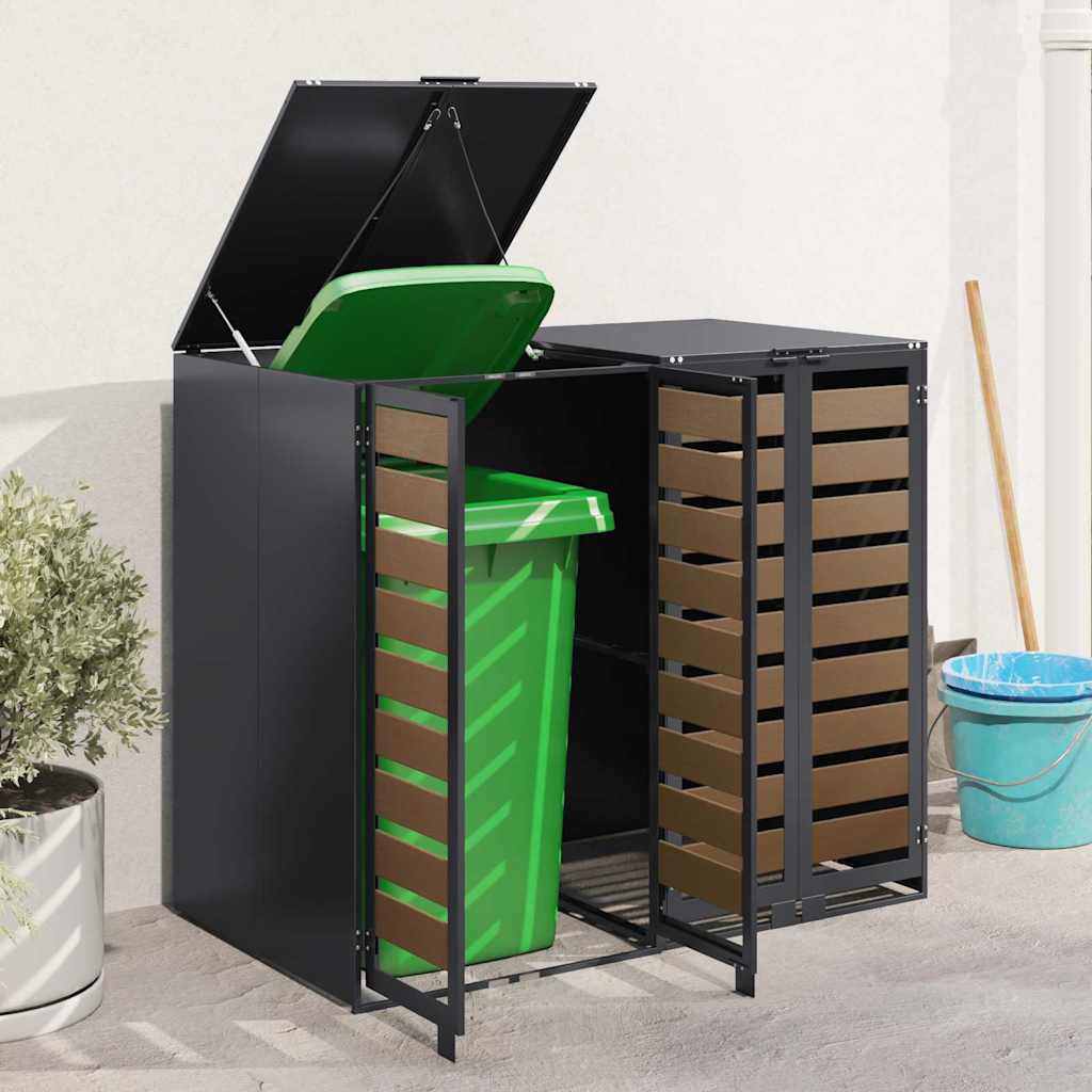 Wheelie Bin Opbevaring til 3 Affaldscontainere Antracit