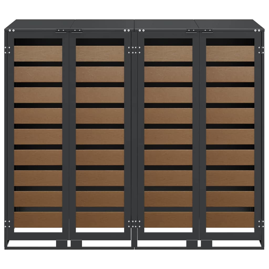 Wheelie Bin Opbevaring til 3 Affaldscontainere Antracit