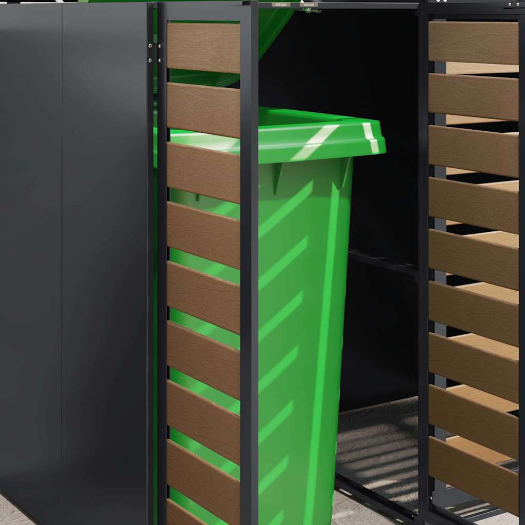 Wheelie Bin Opbevaring til 3 Affaldscontainere Antracit