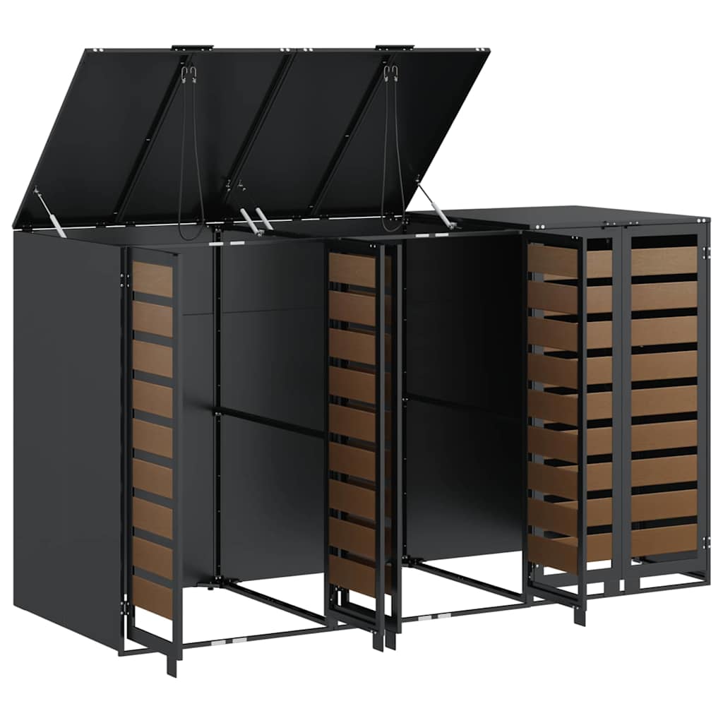 Wheelie Bin Opbevaring til 3 Affaldscontainere Antracit