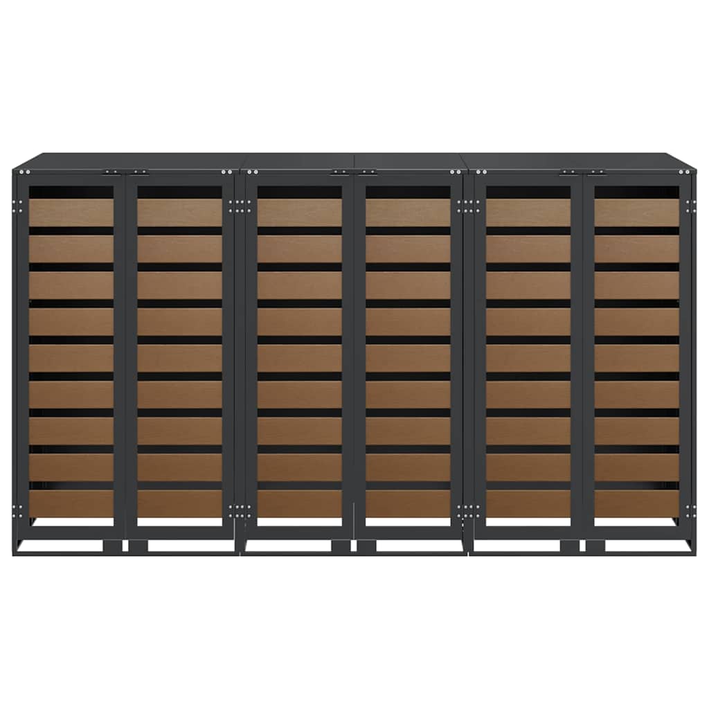 Wheelie Bin Opbevaring til 3 Affaldscontainere Antracit