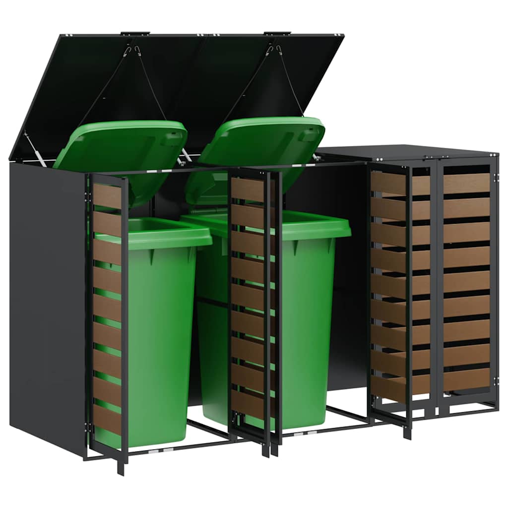 Wheelie Bin Opbevaring til 3 Affaldscontainere Antracit