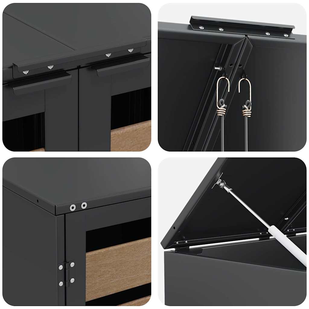 Wheelie Bin Opbevaring til 3 Affaldscontainere Antracit