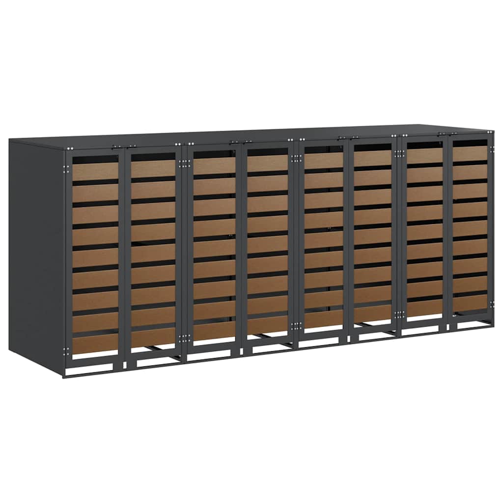 Wheelie Bin Opbevaring til 3 Affaldscontainere Antracit