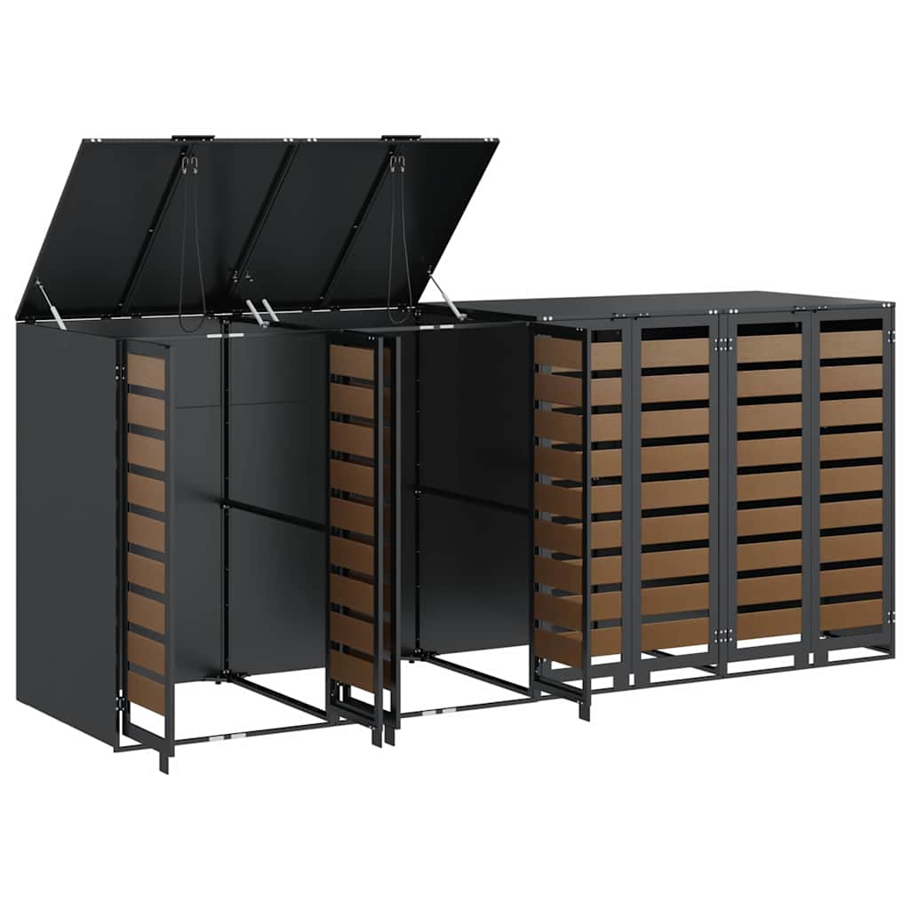 Wheelie Bin Opbevaring til 3 Affaldscontainere Antracit