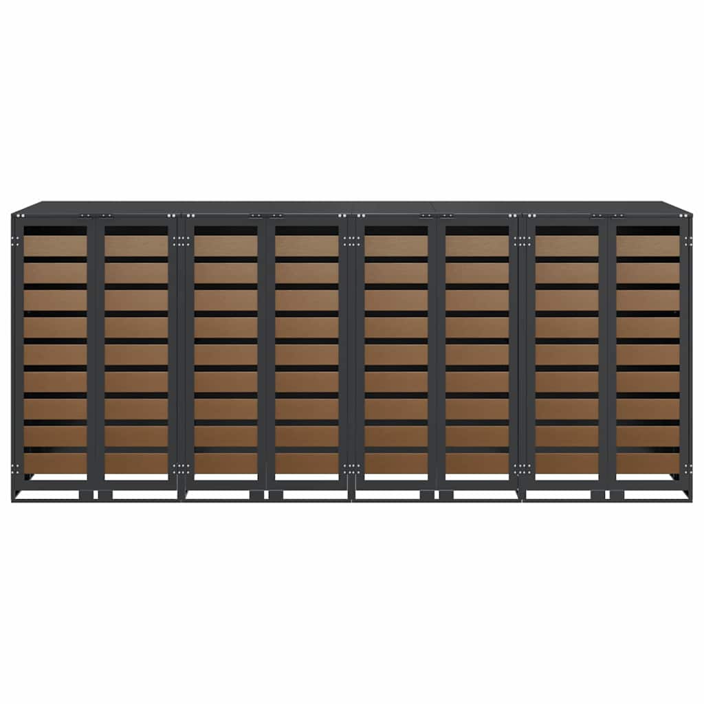 Wheelie Bin Opbevaring til 3 Affaldscontainere Antracit