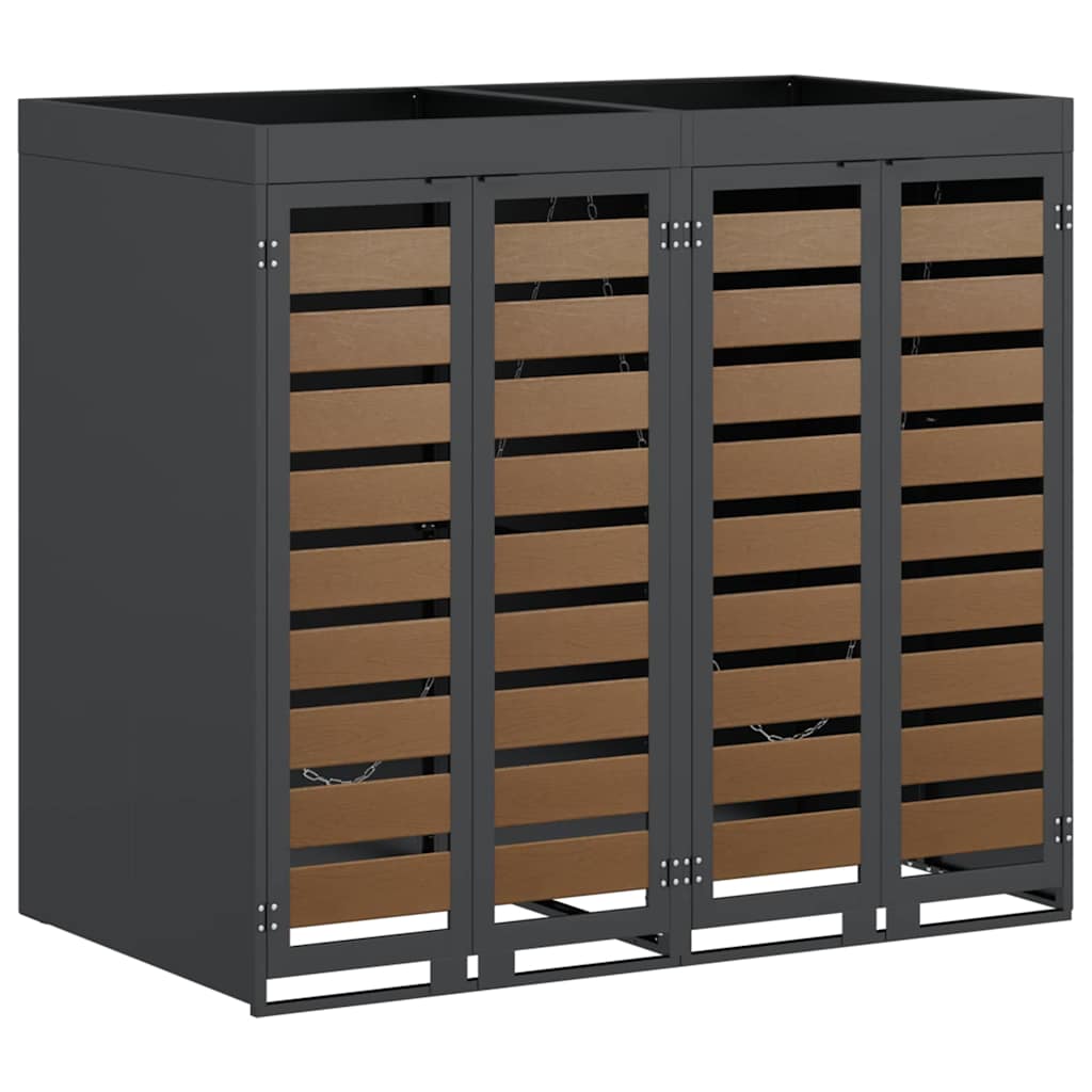 Wheelie Bin Opbevaring til 3 Affaldscontainere Antracit