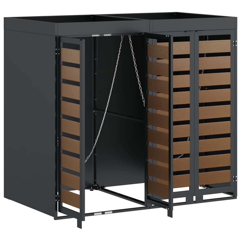 Wheelie Bin Opbevaring til 3 Affaldscontainere Antracit