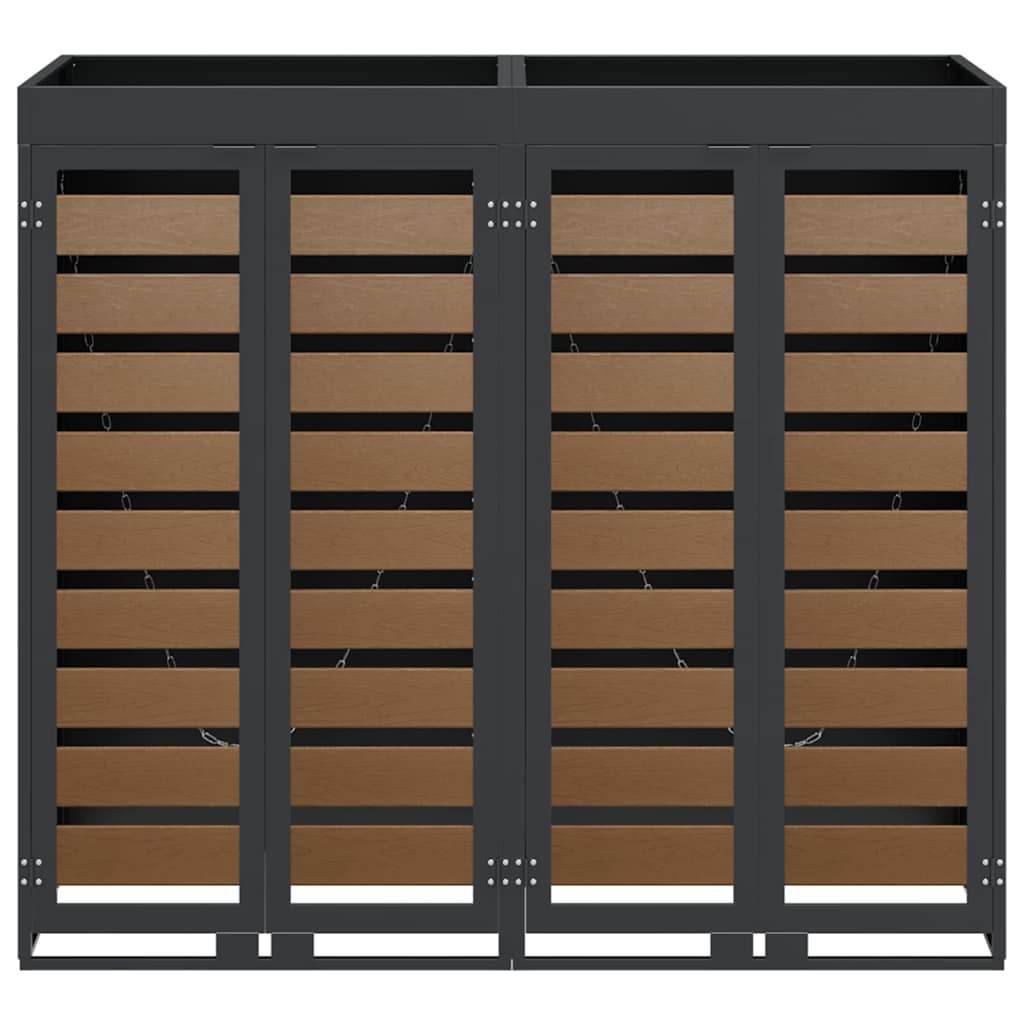 Wheelie Bin Opbevaring til 3 Affaldscontainere Antracit