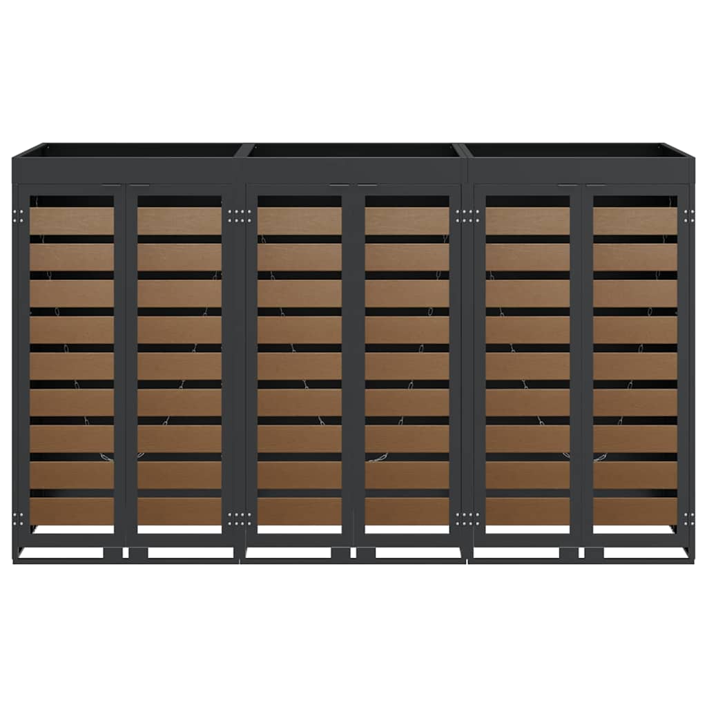 Wheelie Bin Opbevaring til 3 Affaldscontainere Antracit