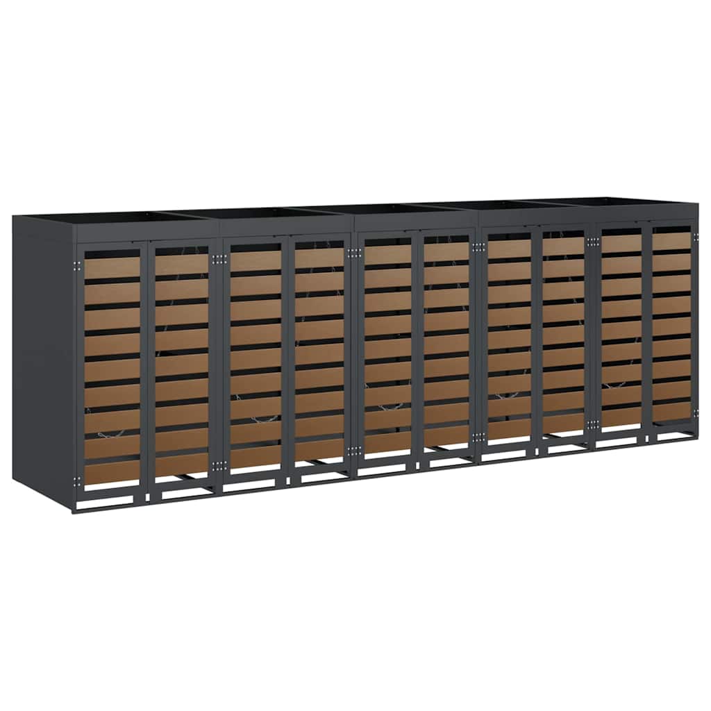 Wheelie Bin Opbevaring til 3 Affaldscontainere Antracit