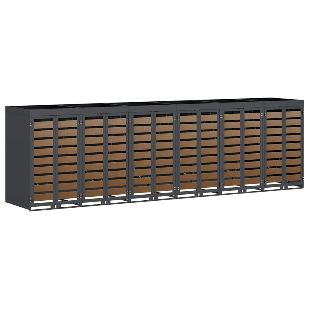 Wheelie Bin Opbevaring til 3 Affaldscontainere Antracit