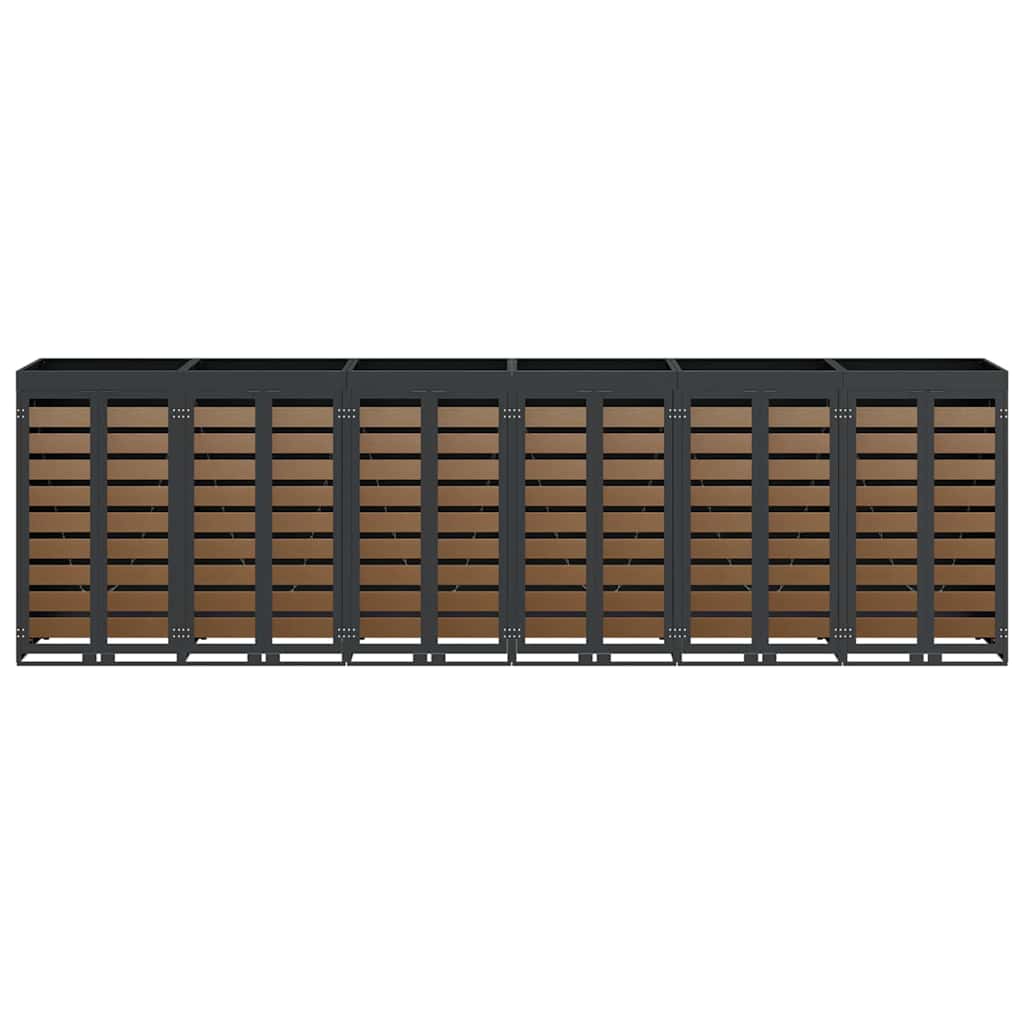 Wheelie Bin Opbevaring til 3 Affaldscontainere Antracit