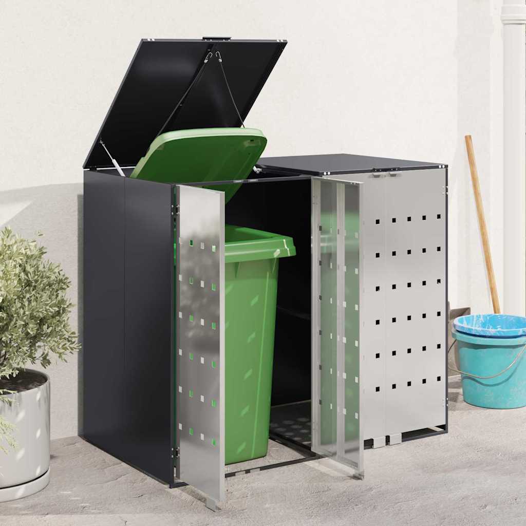 Wheelie Bin Opbevaring til 3 Affaldscontainere Antracit