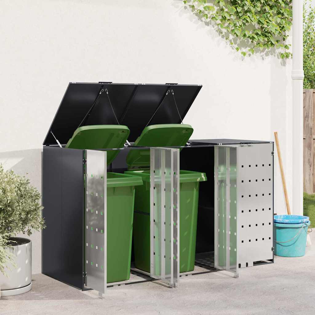 Wheelie Bin Opbevaring til 3 Affaldscontainere Antracit