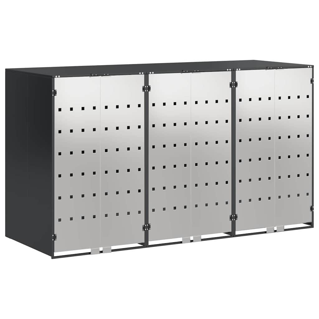 Wheelie Bin Opbevaring til 3 Affaldscontainere Antracit