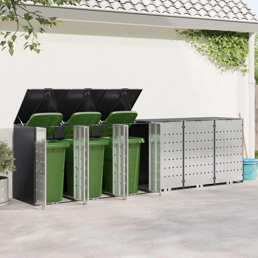Wheelie Bin Opbevaring til 3 Affaldscontainere Antracit