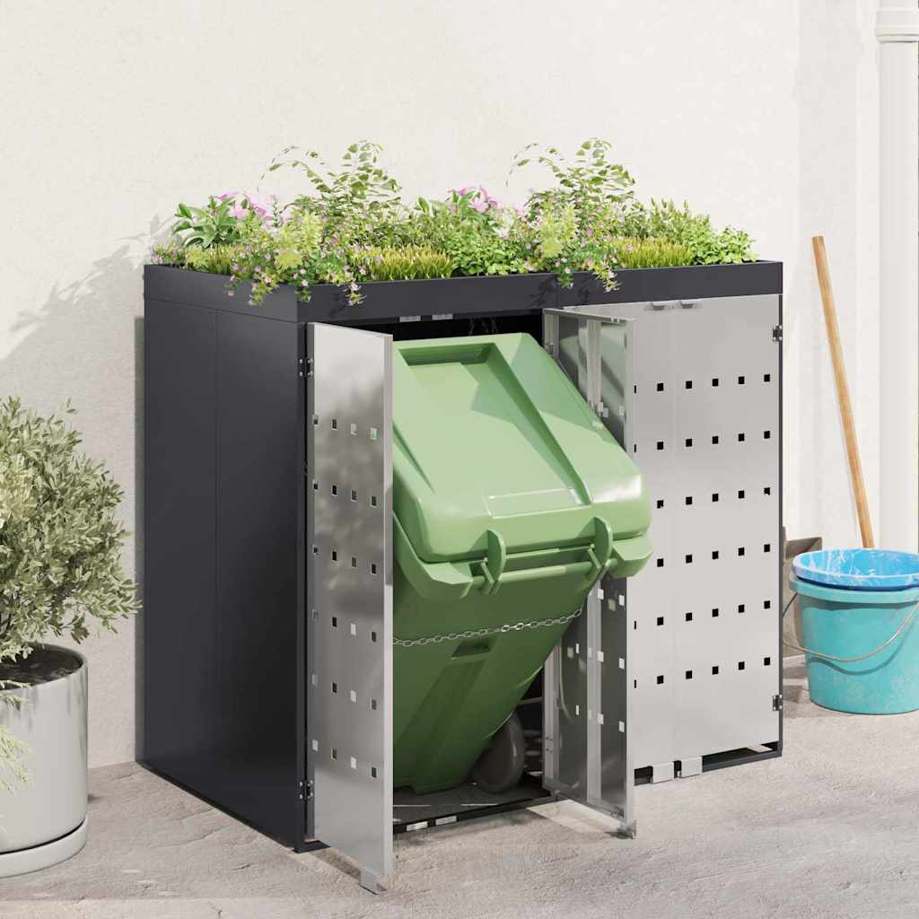 Wheelie Bin Opbevaring til 3 Affaldscontainere Antracit