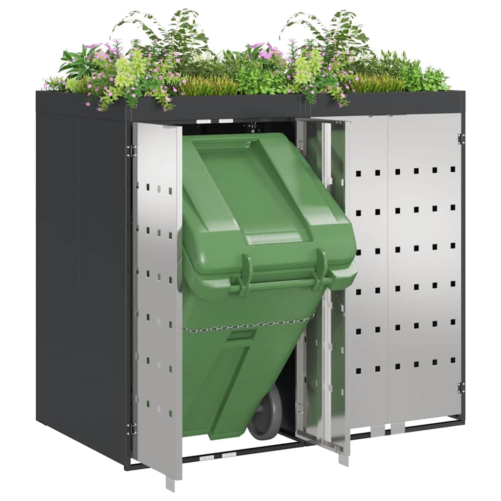 Wheelie Bin Opbevaring til 3 Affaldscontainere Antracit