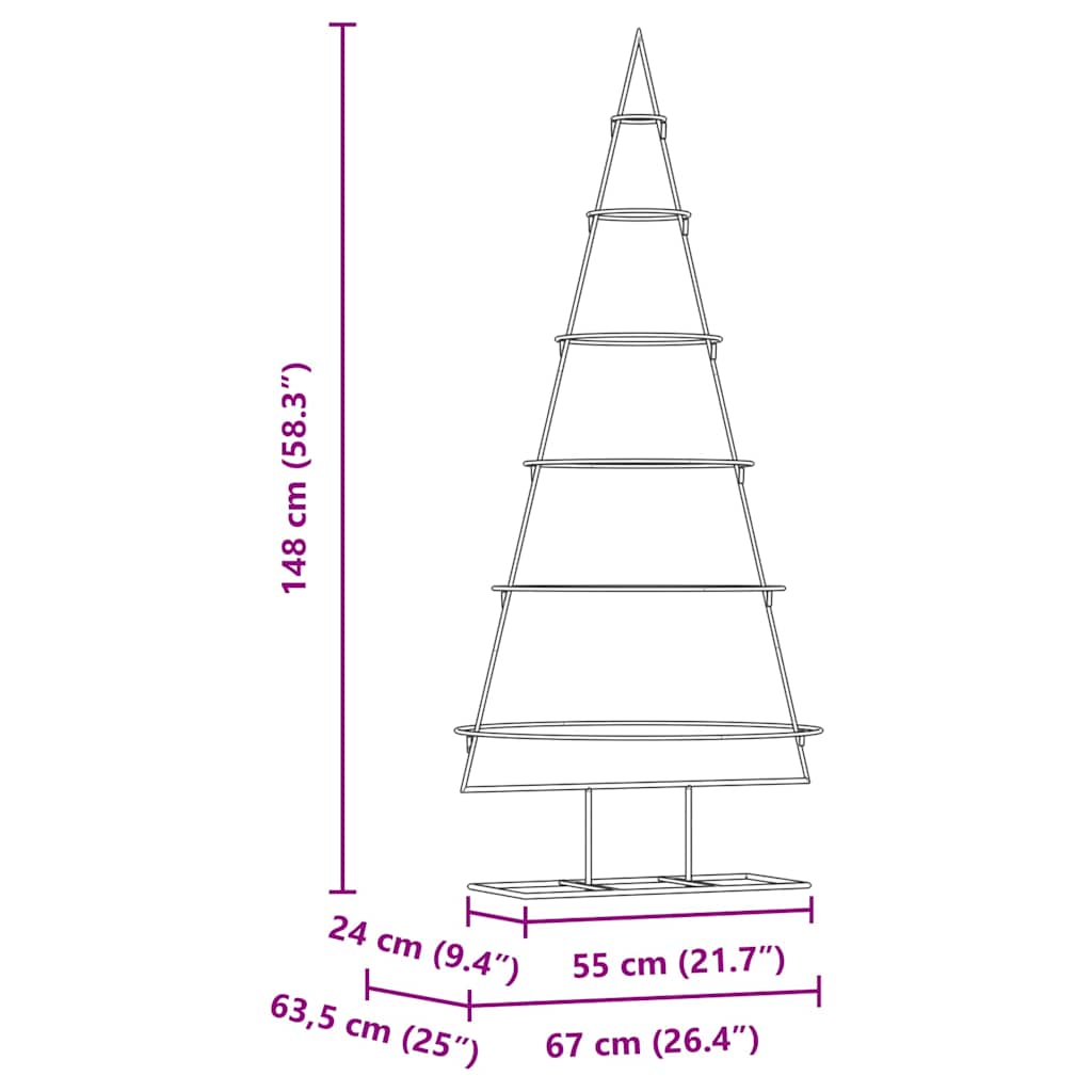 Metal juletræ med stativ Guld 150 cm Pulverlakeret Stål