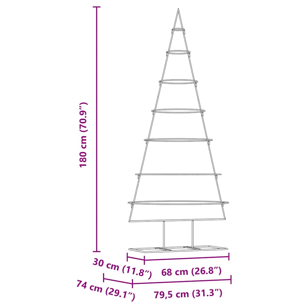Metal juletræ med stativ Guld 180 cm Pulverlakeret Stål