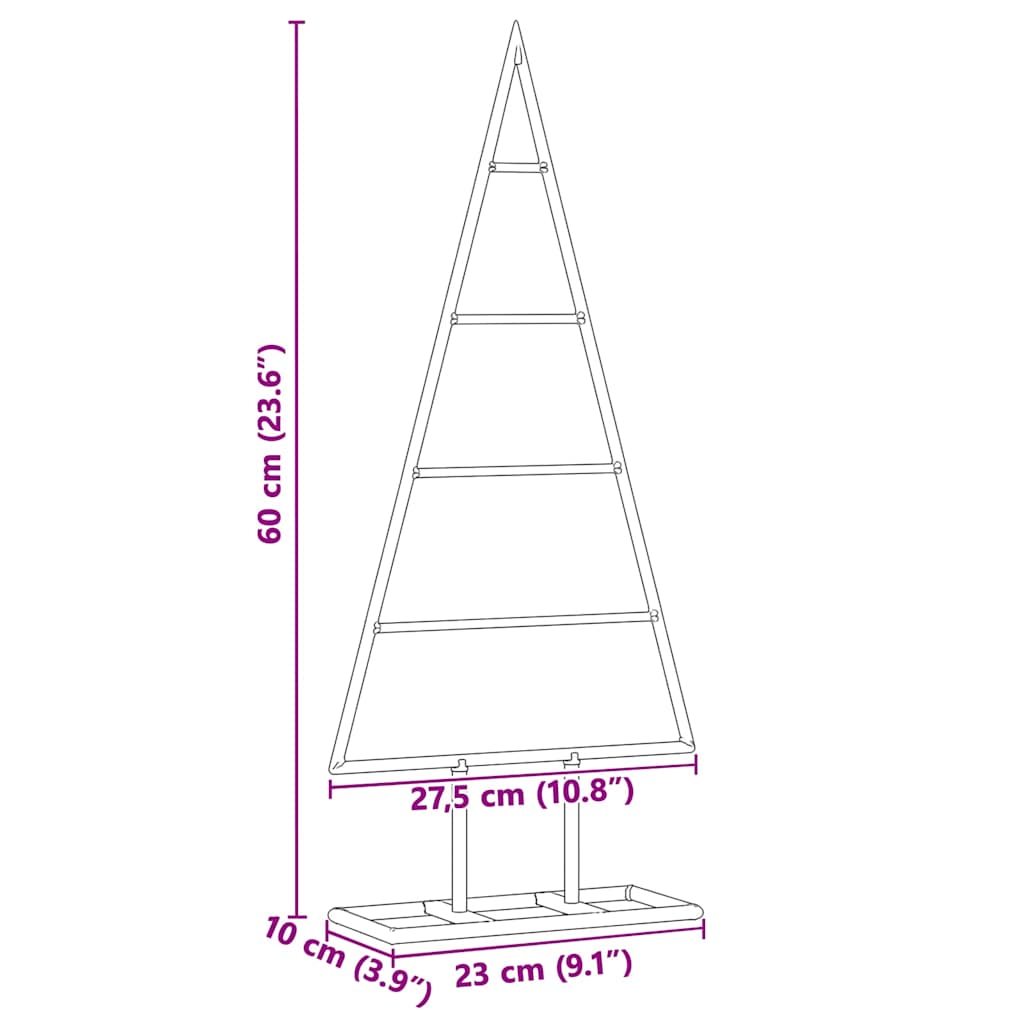 Metal juletræ med stativ Guld 60 cm Pulverlakeret Stål