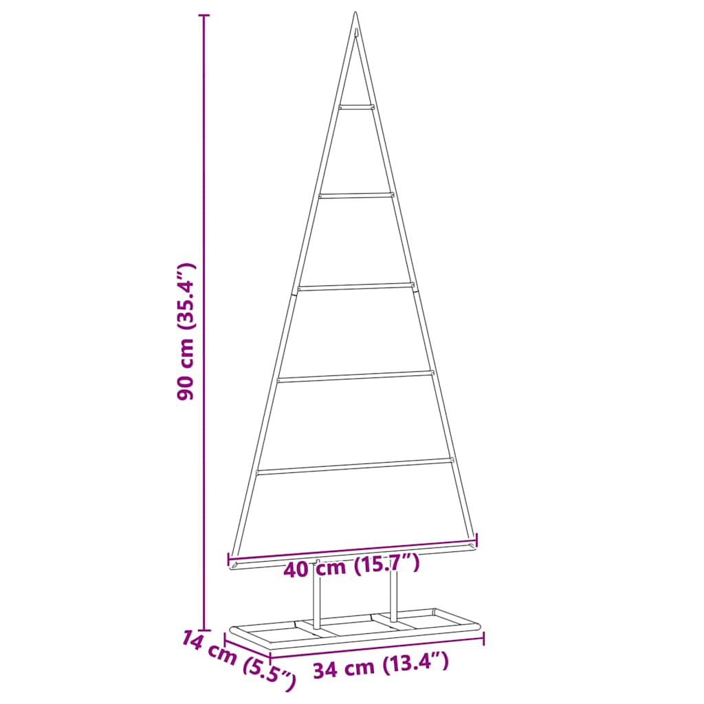 Metal juletræ med stativ Guld 90 cm Pulverlakeret Stål