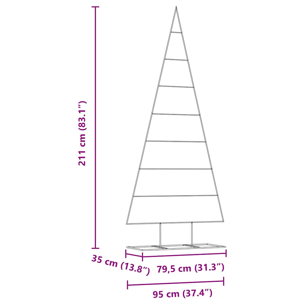 Metal juletræ med stativ Guld 210 cm Pulverlakeret Stål