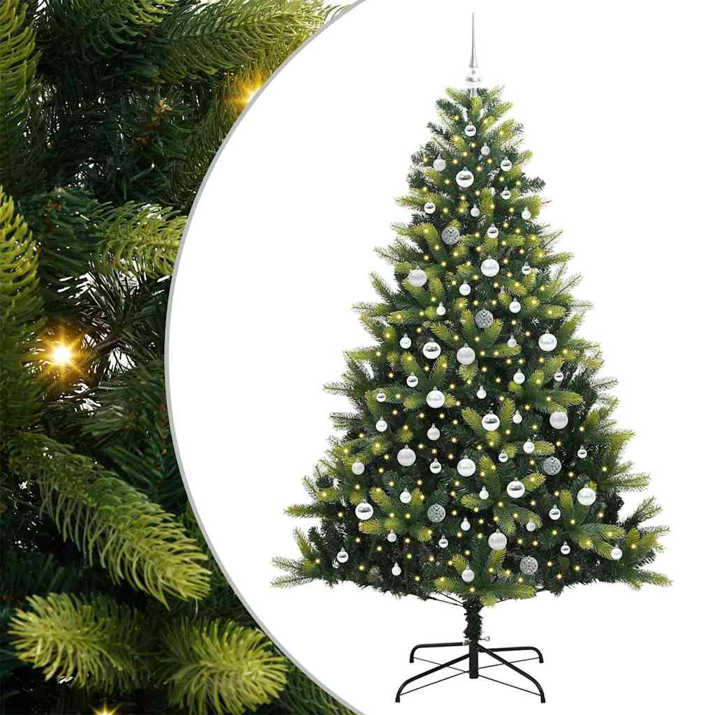 Kunstig Hengende Juletræ 300 LEDs Grøn 210 cm PVC og PE