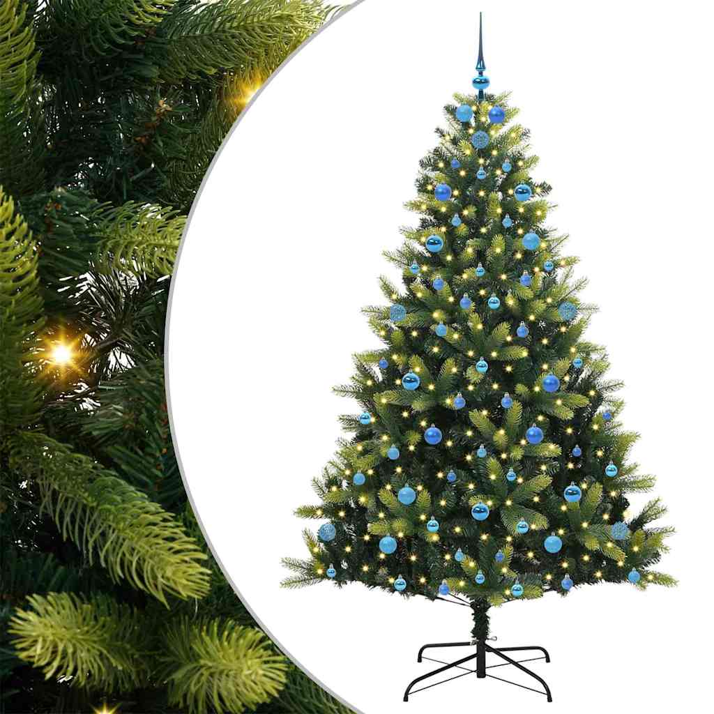Kunstig Hengende Juletræ 300 LEDs Grøn 210 cm PVC og PE