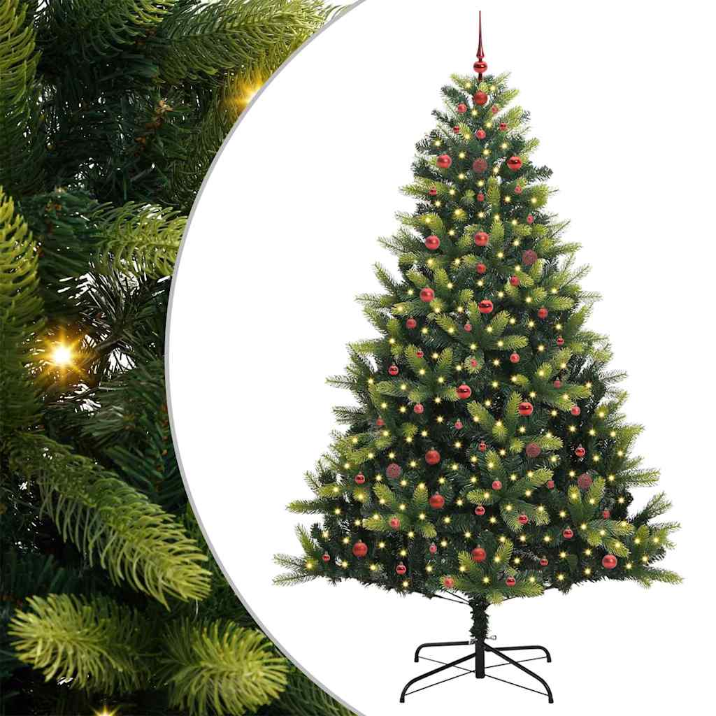 Kunstig Hengende Juletræ 300 LEDs Grøn 240 cm PVC og PE